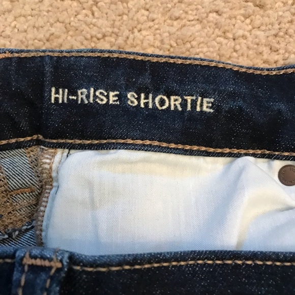 American Eagle Hi Rise Denim Shorts Cut Offs Altered Size 2 Next Level Stretch - Picture 11 of 16